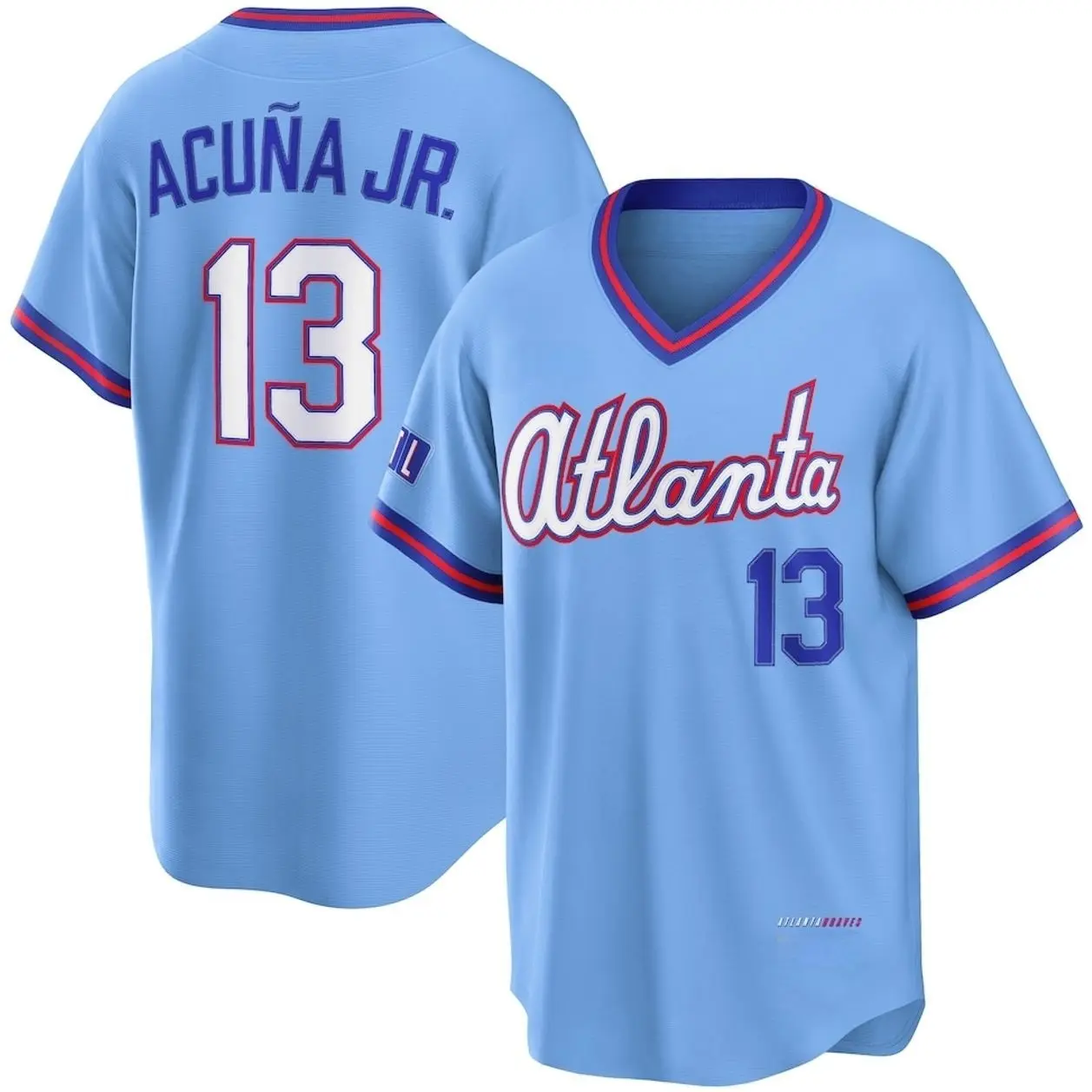 Unisex Baseball Atlanta USA Acuña Jr. 13 2026 City Connect Stadium Jersey - Powder Blue