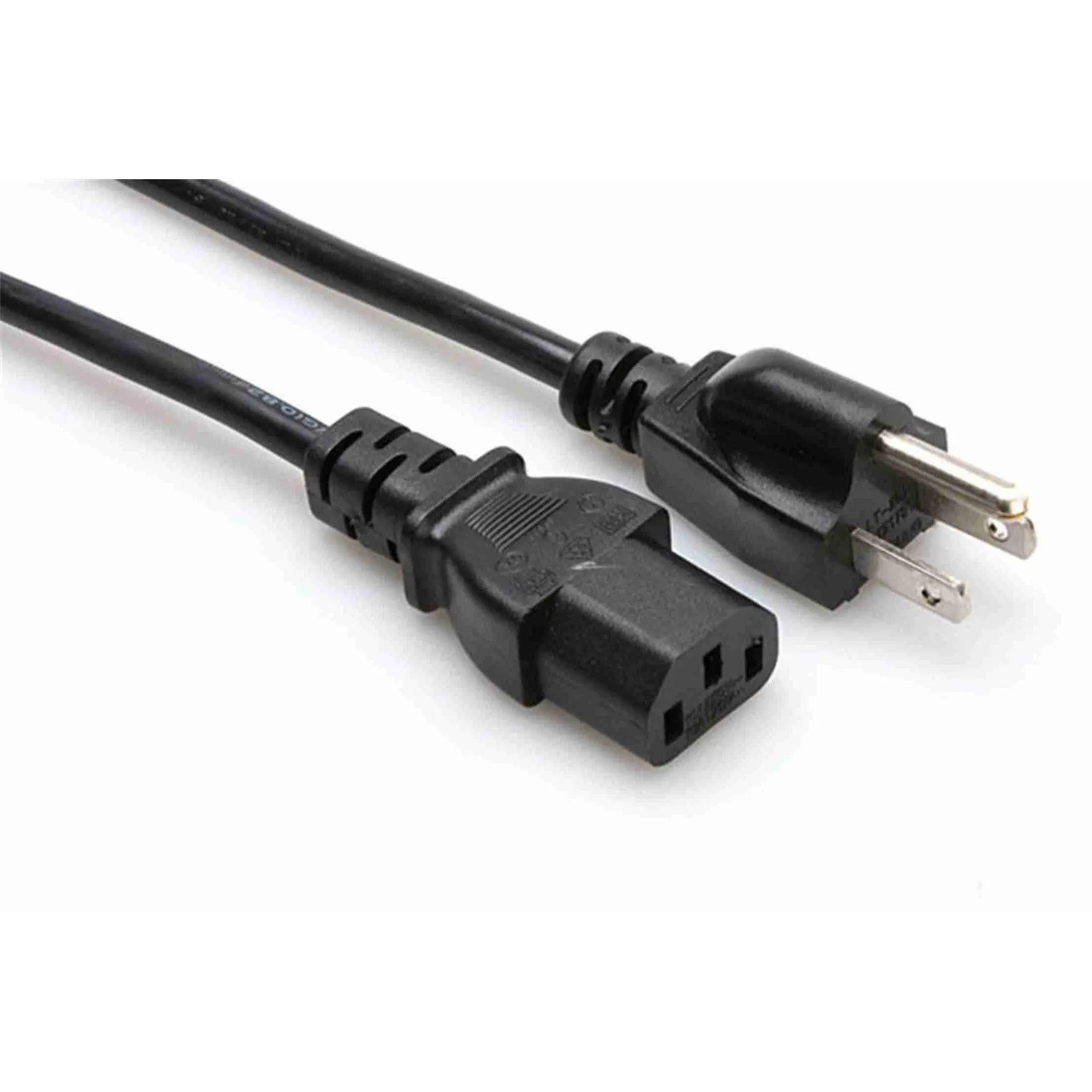 AMERICAN RECORDER 14 AWG Heavy Duty 3 Prong Power Cord, 15A 125V, NEMA 5-15P to IEC C13, UL Listed SJT Replacement AC Cable for Audio/Video/Pro Audio Equipment, Servers, PC, Monitors, Laser Printers, and PDU, 1-12 Foot, Black)