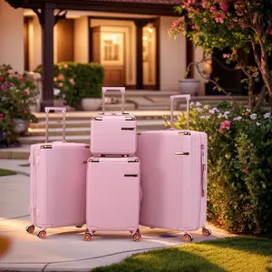 4pcs Hardshell ABS Luggage Set 14/19/23/27 Inches with 360° Double Swivel Wheels Telescopic Handle Durable Sleek Design Carry-on Travel Bags Family Set