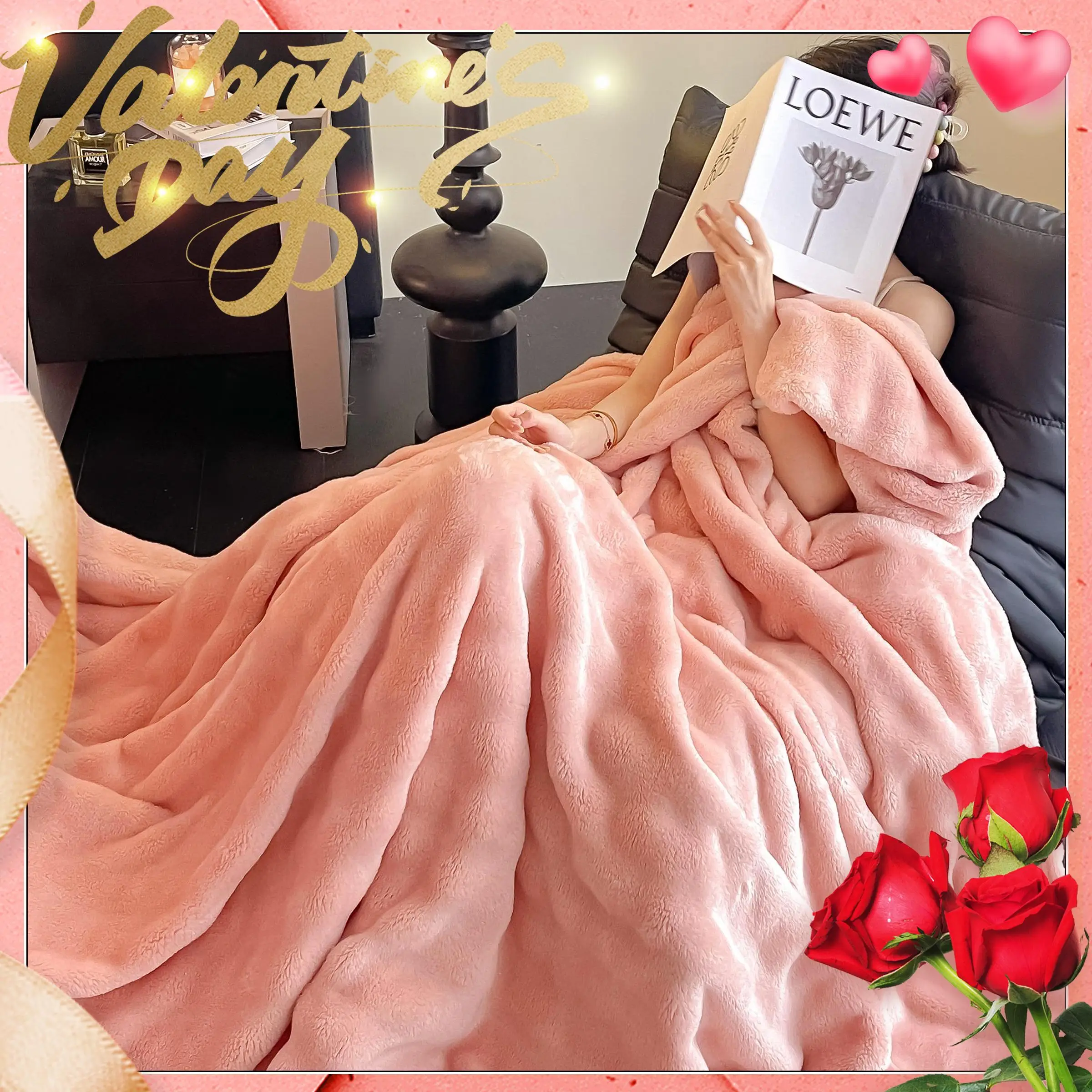 Solid Color Double Sided Blanket, 1 Count 320GSM Soft Comfortable Throw Blanket, Warm Napping Blanket for Home Office Travel Camping