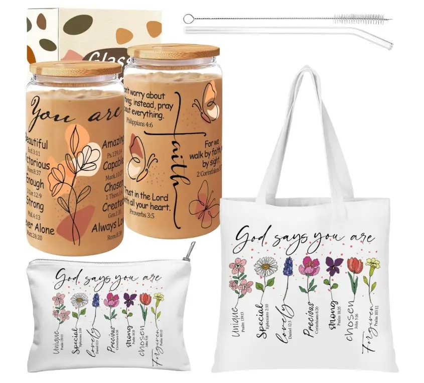 Christian Religious Gifts for Women, Best Friend Sister Mom Christmas Birthday Gifts for Women Faith, Bible Bags for Her, God Says You Are Gifts Box