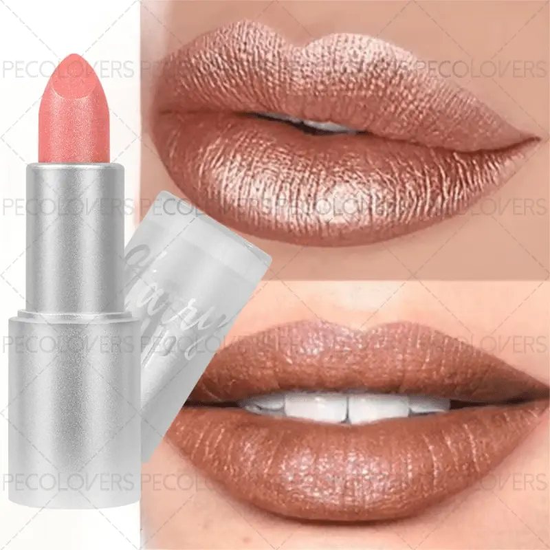 1PC Shiny Metallic Luxurious Long Lasting Shimmer Lipstick - Lip Shine Glossy, Waterproof, Long-Lasting, Pearlescent Lip Color Paste for All Skin Types - Glitter Finish, Rich Pigmentation in Pink Tones Lip Products Makeup