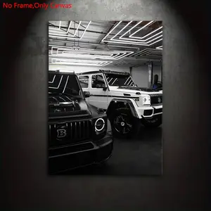1 piece/set frameless canvas painting print posters, black realistic art, classic off-road vehicle G-Wagon, perfect gift for SUV luxury car lovers, ideal gift for bedroom, living room, kitchen, dormitory corridor, mural, wall decoration, room decoration
