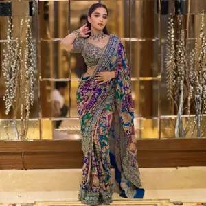 Indian Unstitched SIlk Saree with Blouse