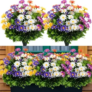 10pcs Mixed Color Daisy Artificial Flowers, Outdoor Fake Floral Decorations, Home Hotel Office Wedding Party Garden Photography Gift