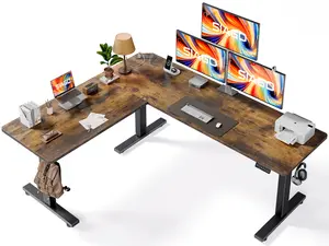 [Deals for you] SIAGO L-Shaped Standing Desk - 63 x 55 Inch Adjustable Corner Standing Desk with Charging Station - L Shape Sit Stand Table with Memory Controller, Splice Board for Home Office
