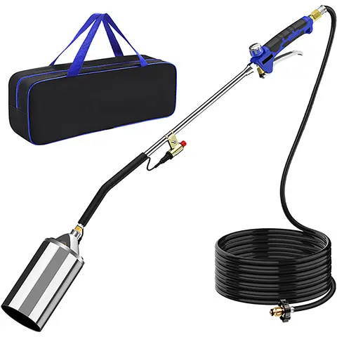 High Output  Blow Torch Flamethrower Propane Weed Burner with Storage Bag Powerful Weed Torch with 10FT Hose Weeder with Turbo Trigger for Flame Weeding,Roof Asphalt,Ice Snow,Road Marking