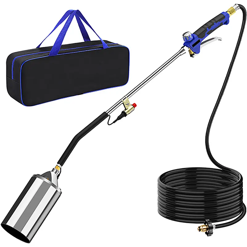 High Output Blow Torch Flamethrower Propane Weed Burner with Storage Bag Powerful Weed Torch with 10FT Hose Weeder with Turbo Trigger for Flame Weeding,Roof Asphalt,Ice Snow,Road Marking