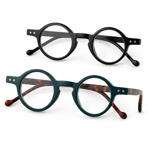 Vintage Round Reading Glasses, HD Clear Vision Readers with Blue Light Blocking & UV Protection, Lightweight Classic Eyewear for Daily Use