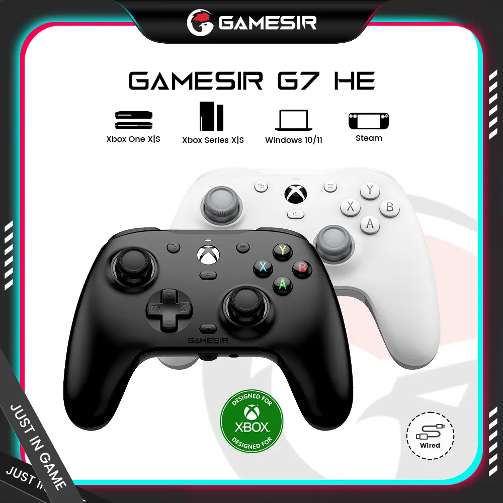 GameSir G7 HE Wired Controller, Officially licensed Controller with Hall Effect Sticks for Xbox Series X|S, Xbox One, Windows 10|11, PC