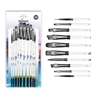 Bluebird 10 Pcs Professional Artist Paint Brush Set for Acrylic Paintings - Acrylic Paint Brushes for Water, Oil Painting - Brushes for Canvas, Fabric & Watercolors
