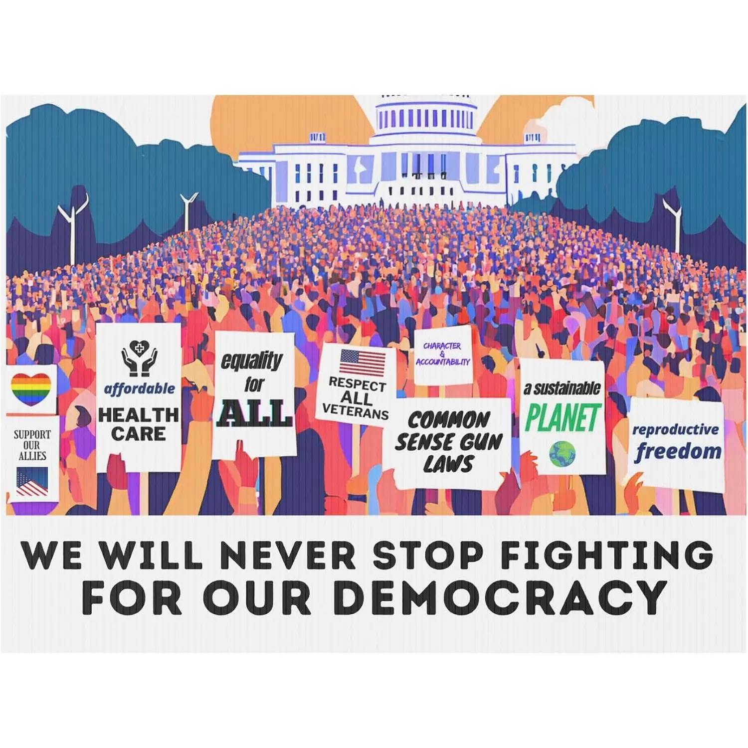 Political Yard Sign, Statement Yard Decor, Civic Activism Sign, Patriotic Protest Banner, Equality Placard