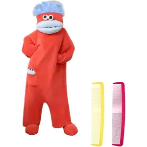 Funny Plush Puppet Onesie Pajama - Flannel Hooded Monster Loungewear, Ideal for Group Parties, Outdoor Movie Nights & Sleepover Events