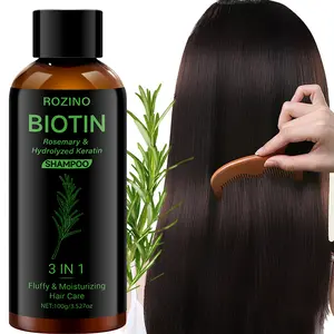 【Ten pack at a better price】ROZINO Biotin Rosemary & Hydrolyzed Collagen 3-in-1 Shampoo for Fluffy Moisturizing Hair Care 100g with Biotin for Healthy Manageable Hair