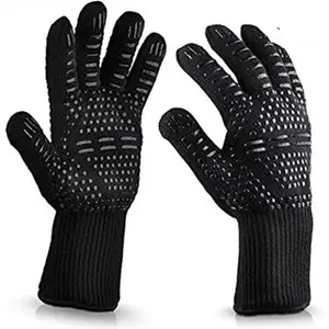 Stop Burning Your Hands While Cooking! Premium Heat Resistant BBQ Gloves, Non-slip Kitchen Cooking Gloves