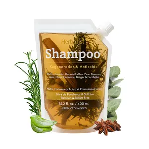 [Travel Size] New Herbalista Viral New Herbal Shampoo 400ml (15.2 fl oz) - With Real Pieces of Rosemary, Cinnamon, Anise, Clove, Aloe, Ginger, & Eucalyptus - Fortalece, Regenera, Acelera Crecimiento.