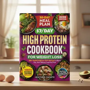 $7/Day High Protein Meal Prep Cookbook | Easy Low Carb Recipes + 30-Day Plan | Budget Friendly