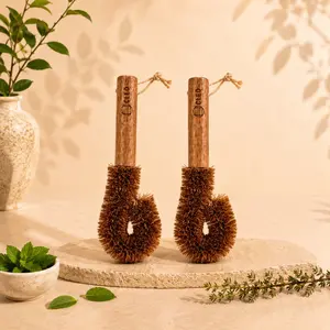 Eco-Friendly Copper Care Brush with Coconut Fiber Bristles and Solid Mango Wood Handle