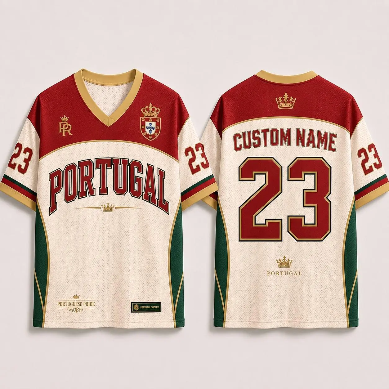 portugal soccer jersey Custom Name 2026 Heritage Collection Football Jersey - White