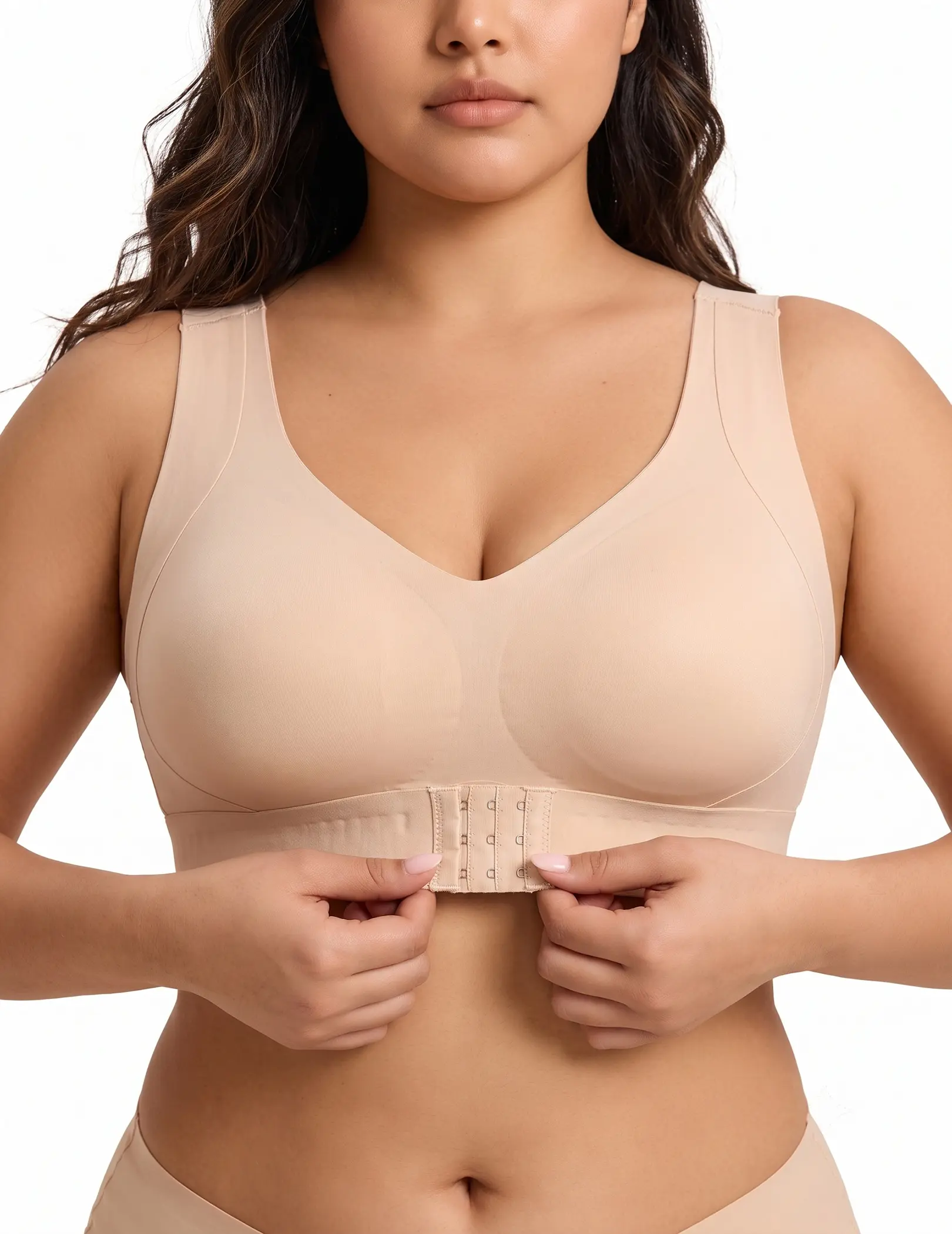 Posture Bra for Women Wireless Bra Wide Strap Back Support Full Coverage Bra for Housewives Mothers Gifts