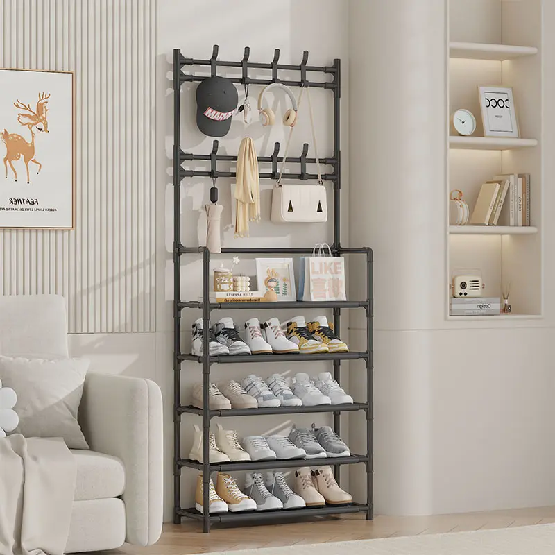 Multifunctional Freestanding Clothes Rack with Shoe Storage - Easy-Assembly Coat Hanger Organizer for Bedroom, Entryway (Home Organizer, Storage Holder & Rack)