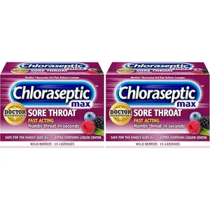 Max Strength Sore Throat Lozenges,-Berries, 15 Count, 2 Pack