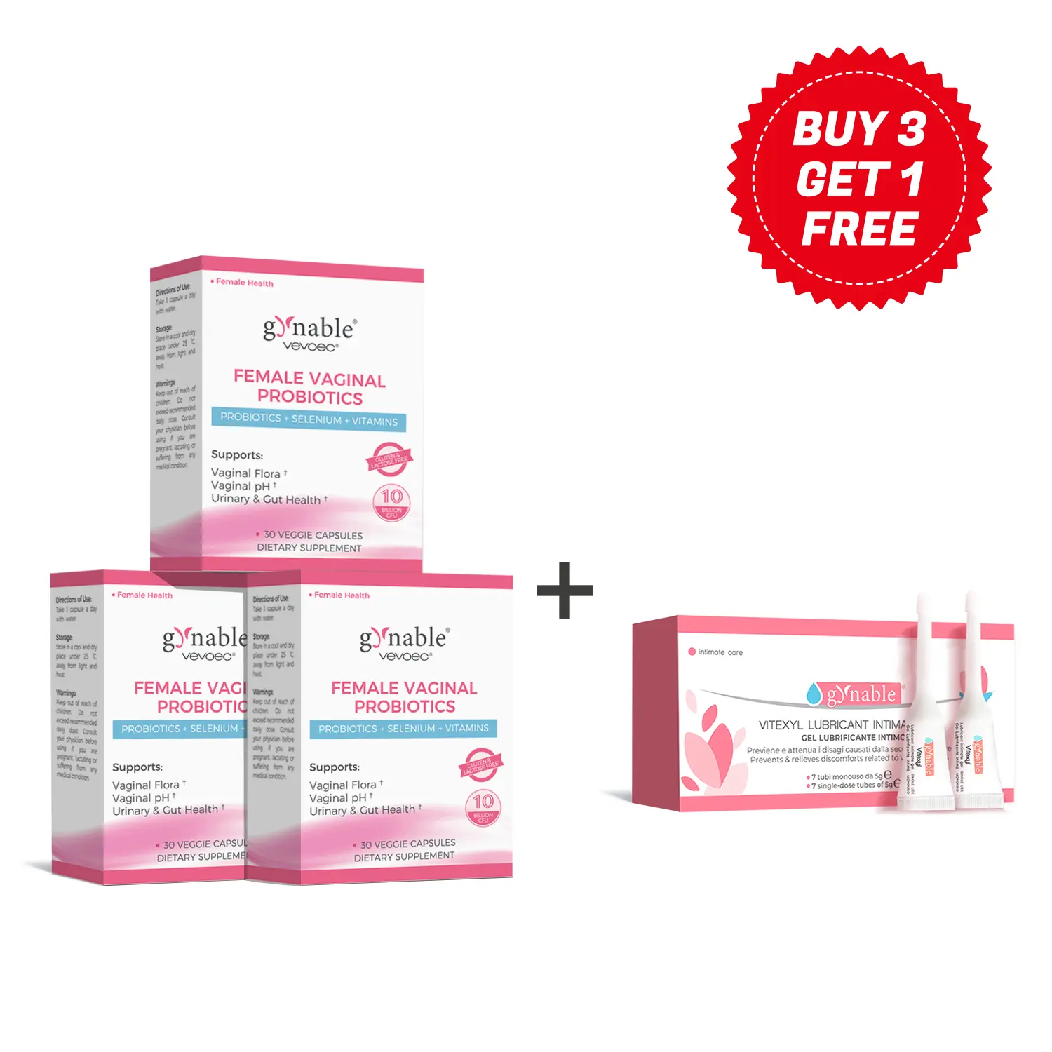 3 Probiotics get 1 Intimate Gel