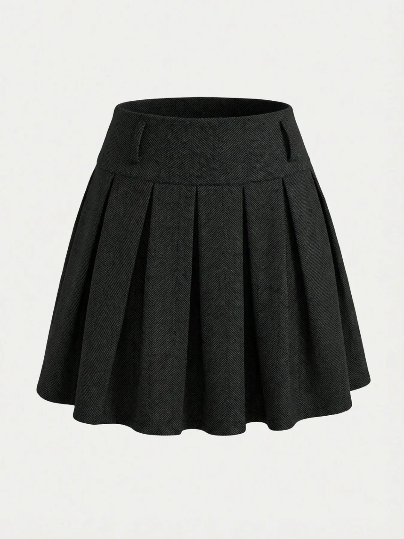 Quiet Luxury Herringbone Pleated Mini Skirt | Timeless Textured A-line Bottoms Casual Chic Herringbone Pleated Skirt | Everyday Office & Streetwear Bottoms Retro Preppy Core Herringbone Mini Skirt | Campus Vibe Classic Pleated Bottoms