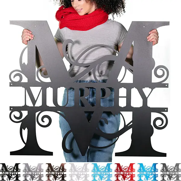 Main Street Steel - Split Letter Monogram - Made To Order - Wall Decor Main Street Steel - Split Letter Monogram - Made To Order - Wall Decor