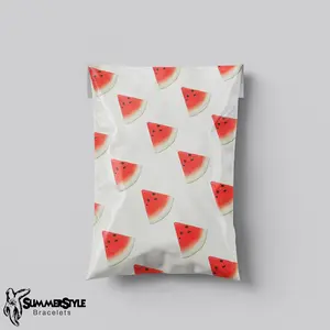 Pack of 25 Watermelon Slice Poly Mailers, 10x13in,  3.15mm thick, Boutique Poly Mailer, Self Sealing Shipping Bags, SummerStyle Bracelets