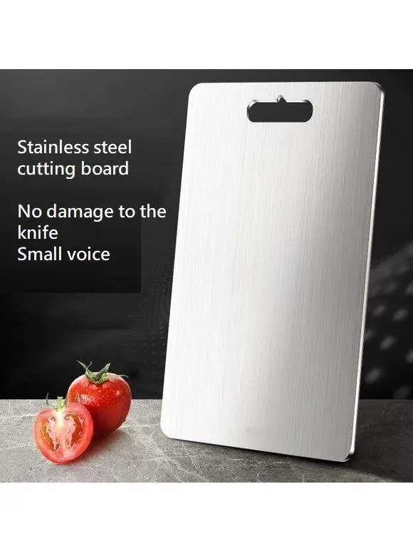 Stainless Steel Cutting Board - Food-Grade Double-Sided Kitchen Board, Easy to Clean, Odor Resistant, Non-Porous for Meat, Vegetables & Daily Meal Prep
