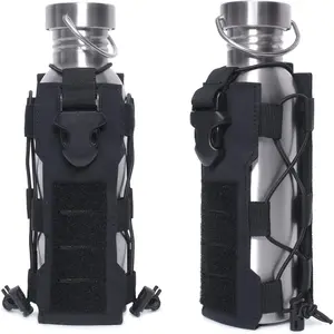 Tactical Water Bottle Pouch for Backpack Molle Water Bottle Holster Hydration Carrier Adjustable Molle Accessories for Travel Fishing Hunting Hiking Outdoor Activities
