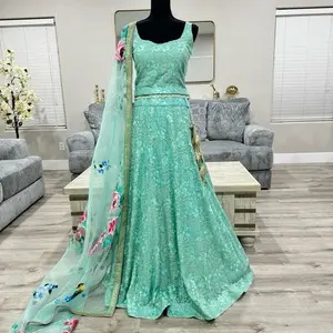 Sea green lehnga choli
