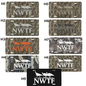 NWTF Camo License Plate, Vanity Plate In Hunter Camo With National Wild Turkey Federation Nwtf  Logo, 6x12 Inches Aluminum License Plate Auto Car Tag, Car Truck Tag, Hunting Gift