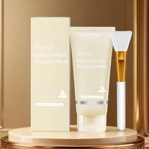 Hoygi Collagen Night Peel-Off Mask, Gel Mask, Daily Hydrating Moisturizing Face Mask, Hydrating Facial Mask, Suitable for Various Skin Types, 75g, Includes Contact-Free Mask Brush