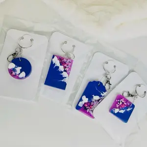 Purple Sea Collection Keychains Inspired by BTS Featuring Unique Designs and Colorful Patterns