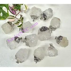 12 PCs Natural Clear Quartz Crystal Pendant