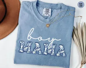 Comfort Colors Boy Mama T-Shirt, Toile Boy Mama T-Shirt, New Mom Pregnancy Announcement,Gender Reveal Tee, Baby Announcement Baby Shower Gift T-Shirt