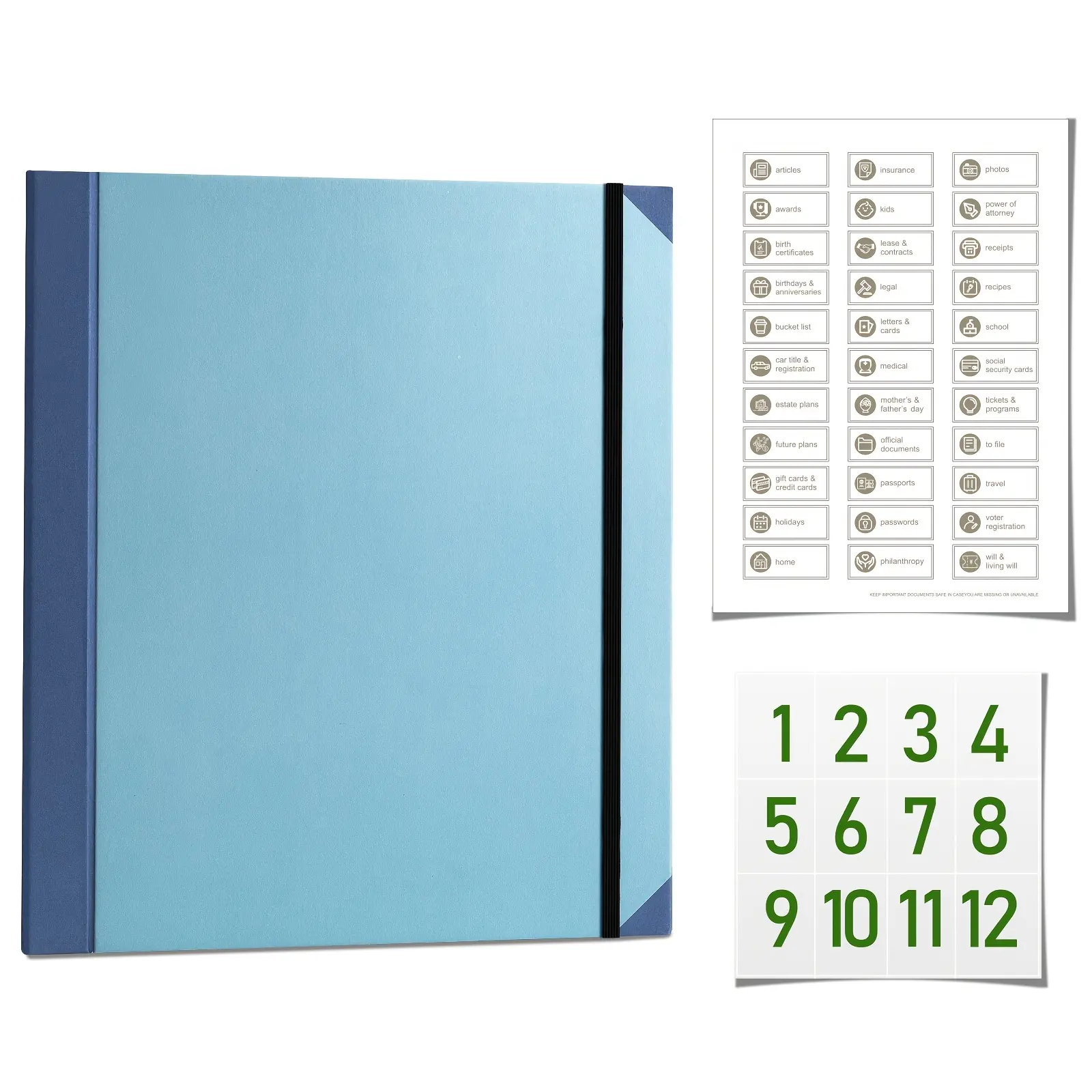 A4 Blue + 2 Stickers (File Storage, Digital)