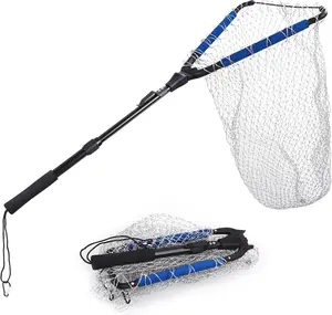 Fishing Landing Net with Telescoping Pole Handle Extendable to 40-63 Inches for Freshwater Kids Men Women