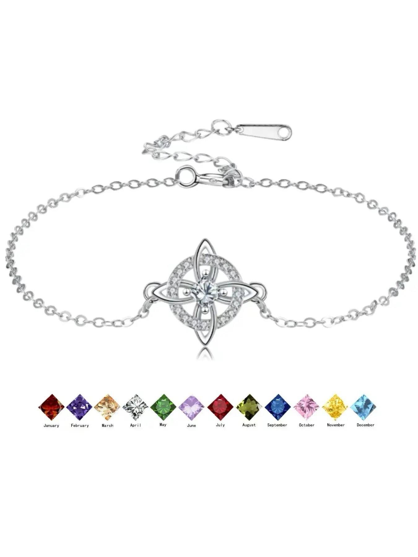 Hecate Witches Knot Witchy Style Bracelet for Women Girls, Adjustable Copper Chain with Cubic Zirconia Center, Celtic Protection Amulet Fashion Jewelry, Delicate 6.7in + 1.6in Extender Design Gift for Wiccan Pagan Spiritual Daily Wear
