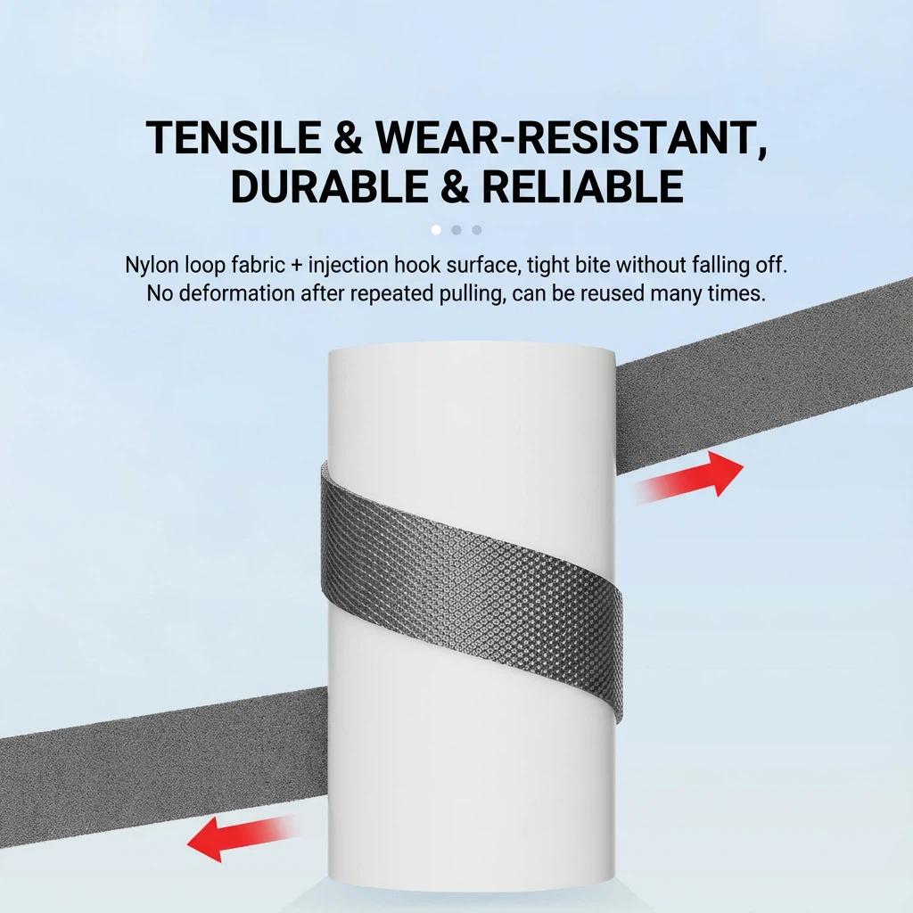 5M*2 Adjustable Magic Cable Ties with Velcro Strap & Hook Loop Fasteners for Efficient Cable Management & Organization #SmartOrganization #CleanSpace