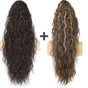 【Buy One Get Two】Ponytail Extension Claw 26" Curly Pony Tail Clip in Hair Extensions Fluffy Natural Looking Synthetic Hairpiece for Women