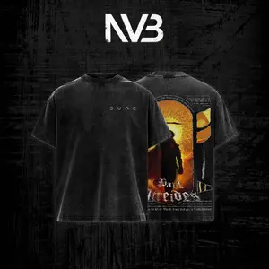 Dune Inspired Graphic Boxy Tee | Desert Planet Vintage Washed T-shirt | Sci-Fi Heavyweight Cotton Tee | Oversized Drop Shoulder Film Tee | Unisex Filmcore Streetwear Shirt | Cinematic Minimal Graphic T-shirt