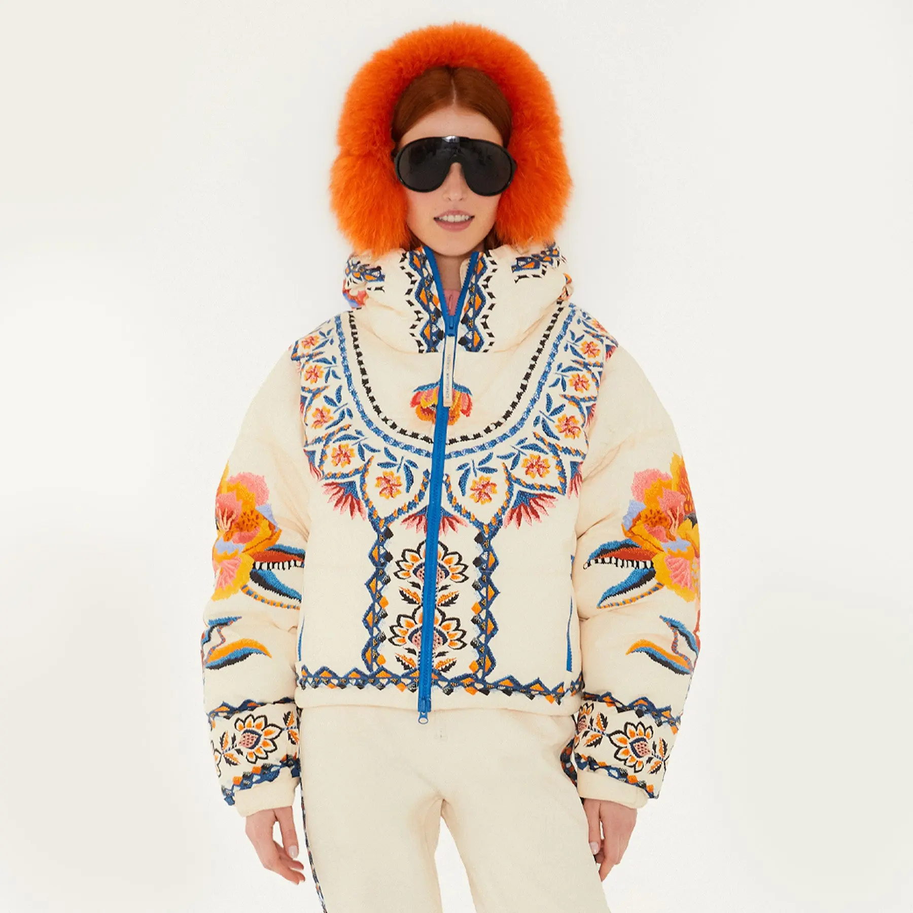 Lucy Floral Puffer Jacket - Off-White