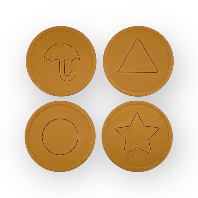 Squid Games Dalgona Replica | Playable Korean Game with Show-Inspired Shapes | Plastic Squid Games Collectible Gift | Not Edible