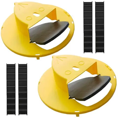 2-Pack Humane Bucket Mouse Traps Auto-Resetting Lid - Family-Safe Reusable Indoor/Outdoor Pest Control Tool for 5-gal Buckets (Not Included), Easy to Use for Kitchens, Farms, Gardens
