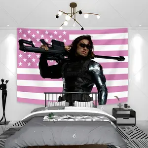 Bucky Barnes Flag Wall Art Hanging,For Decorate Clubs Concerts Bars University Dormitories Living Rooms Bedrooms Decor Tapestry