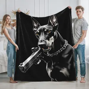 Doberman Dog Print Blanket for Living Room and Bedroom Use Perfect for Pet Lovers and Dog Enthusiasts Ideal Gift for Christmas  Valentine's Day  Birthday  and Housewarming with HighQuality Soft Material and Stylish Design Suitable for Home Decor and