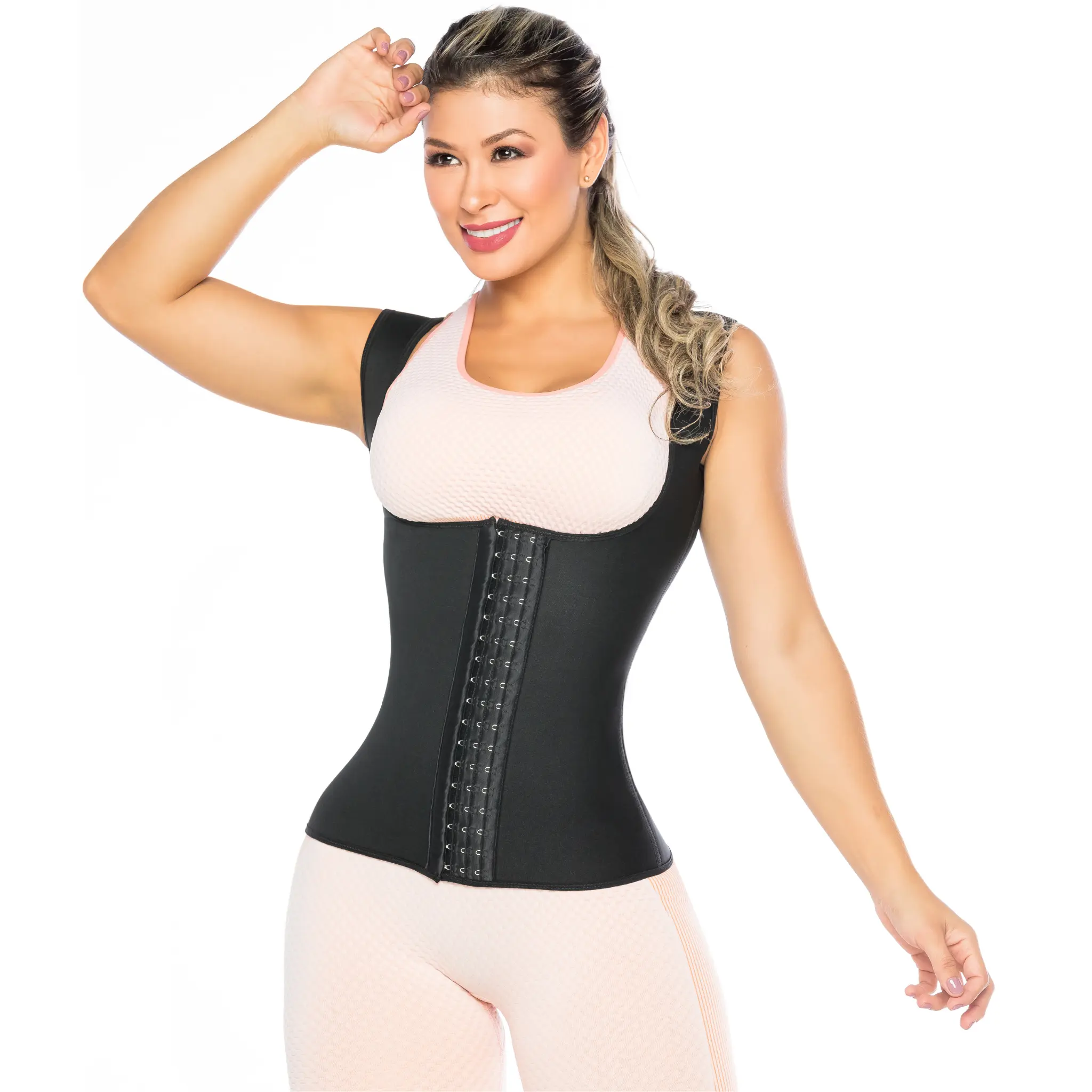 Women's Thick Cotton Hourglass Sculpt I Daily Waist Trainer Vest - Compression Shaper with Strap, Adjustable